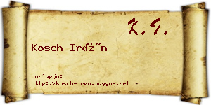 Kosch Irén névjegykártya